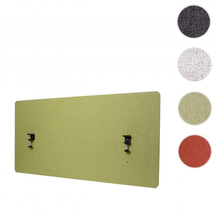 Akustik-Tischtrennwand HWC-G75, Bro-Sichtschutz Schreibtisch Pinnwand, doppelwandig Stoff/Textil ~ 60x120cm grn