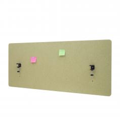 Akustik-Tischtrennwand HWC-G75, Büro-Sichtschutz Schreibtisch Pinnwand, doppelwandig Stoff/Textil ~ 60x140cm grün