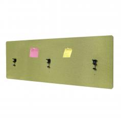 Akustik-Tischtrennwand HWC-G75, Büro-Sichtschutz Schreibtisch Pinnwand, doppelwandig Stoff/Textil ~ 60x160cm grün