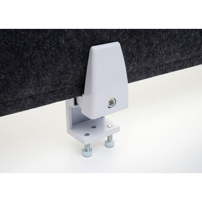 Tischtrennwand HWC-G76, Bro-Sichtschutz Schreibtisch Pinnwand, Schallschutz Stoff/Textil mit Prgung ~ 100x30cm schwarz