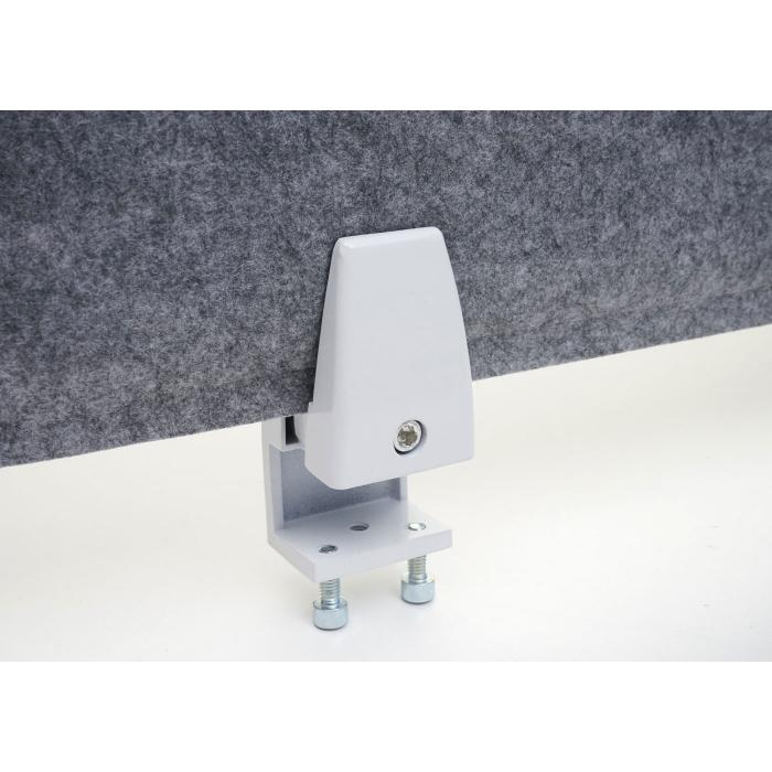 Tischtrennwand HWC-G76, Bro-Sichtschutz Schreibtisch Pinnwand, Schallschutz Stoff/Textil mit Prgung ~ 100x30cm grau