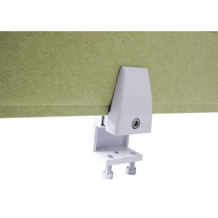 Tischtrennwand HWC-G76, Bro-Sichtschutz Schreibtisch Pinnwand, Schallschutz Stoff/Textil mit Prgung ~ 100x30cm grn