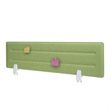 Tischtrennwand HWC-G76, Bro-Sichtschutz Schreibtisch Pinnwand, Schallschutz Stoff/Textil mit Prgung ~ 100x30cm grn