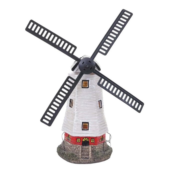 Solar LED-Windmhle HWC-G95, Gartendeko Tischdeko Dekofigur, In-/Outdoor