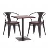 Set Bistrotisch 2x Esszimmerstuhl HWC-H10d, Stuhl Tisch Küchenstuhl Gastronomie MVG ~ schwarz-braun, Tisch dunkelbraun