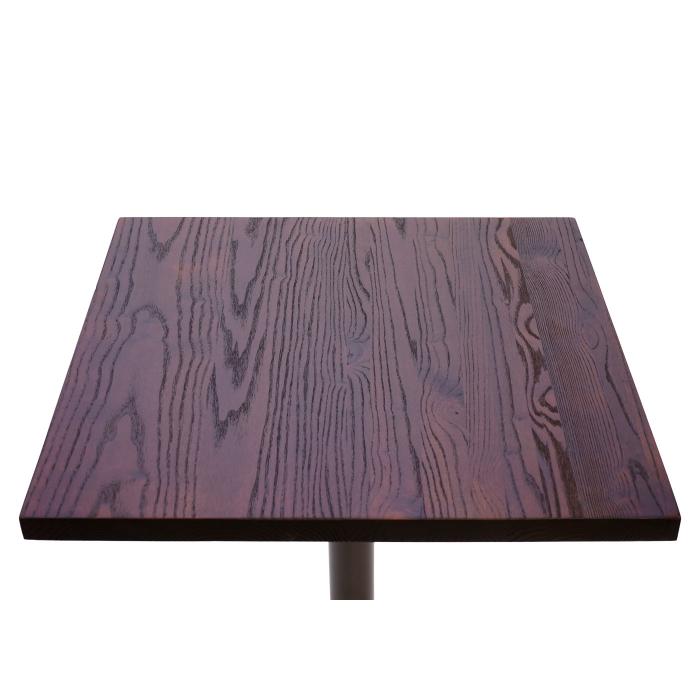 Bistrotisch HWC-H10, Bartisch Thekentisch, Industrial Gastro Metall Ulme Massivholz MVG 70x70cm ~ dunkelbraun