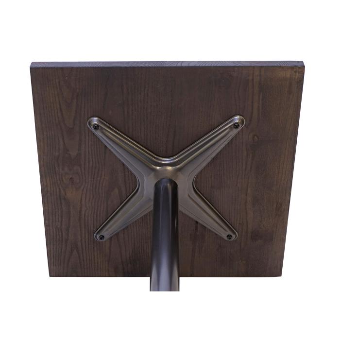 Bistrotisch HWC-H10, Bartisch Thekentisch, Industrial Gastro Metall Ulme Massivholz MVG 70x70cm ~ dunkelbraun
