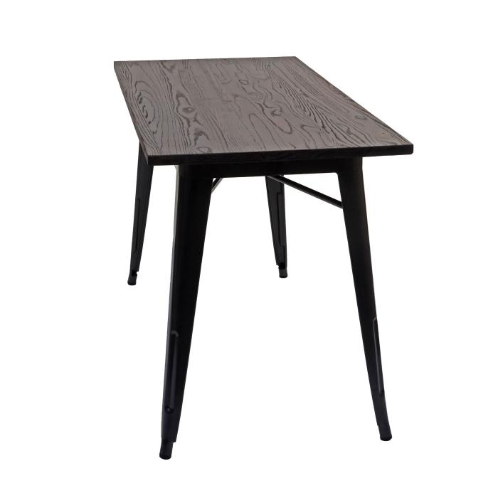 Esszimmertisch HWC-H10a, Tisch Bistrotisch, Metall Ulme Holz Industrial Gastronomie MVG schwarz-braun 120x60cm