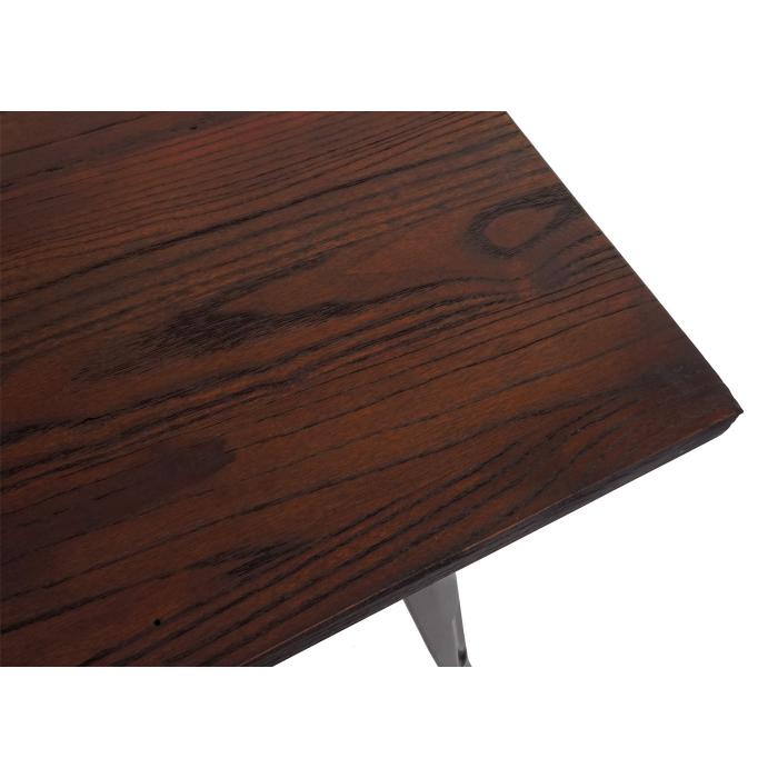 Esszimmertisch HWC-H10a, Tisch Bistrotisch, Metall Ulme Holz Industrial Gastronomie MVG schwarz-braun 120x60cm