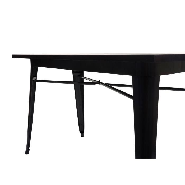 Esszimmertisch HWC-H10a, Tisch Bistrotisch, Metall Ulme Holz Industrial Gastronomie MVG schwarz-braun 120x60cm