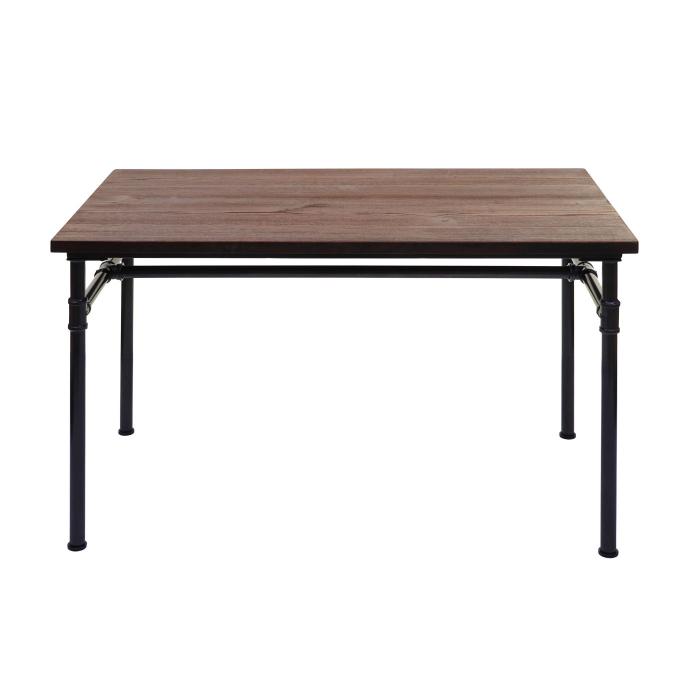 Esstisch HWC-H10b, Tisch Bistrotisch, Metall Ulme Holz Industrial Gastronomie MVG schwarz-braun 120x70cm