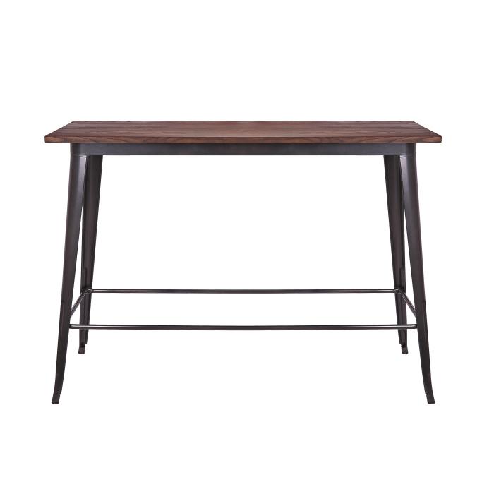 Bartisch HWC-H10, Hochtisch Tresentisch, Industrie-Design Ulme Holz MVG-zertifiziert 106x147x60cm vintage schwarz-braun