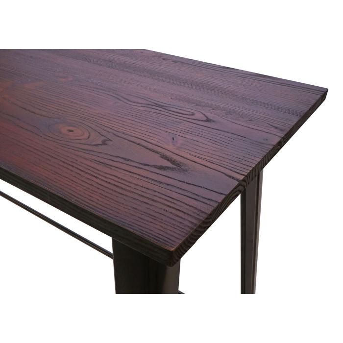 Bartisch HWC-H10, Hochtisch Tresentisch, Industrie-Design Ulme Holz MVG-zertifiziert 106x147x60cm vintage schwarz-braun