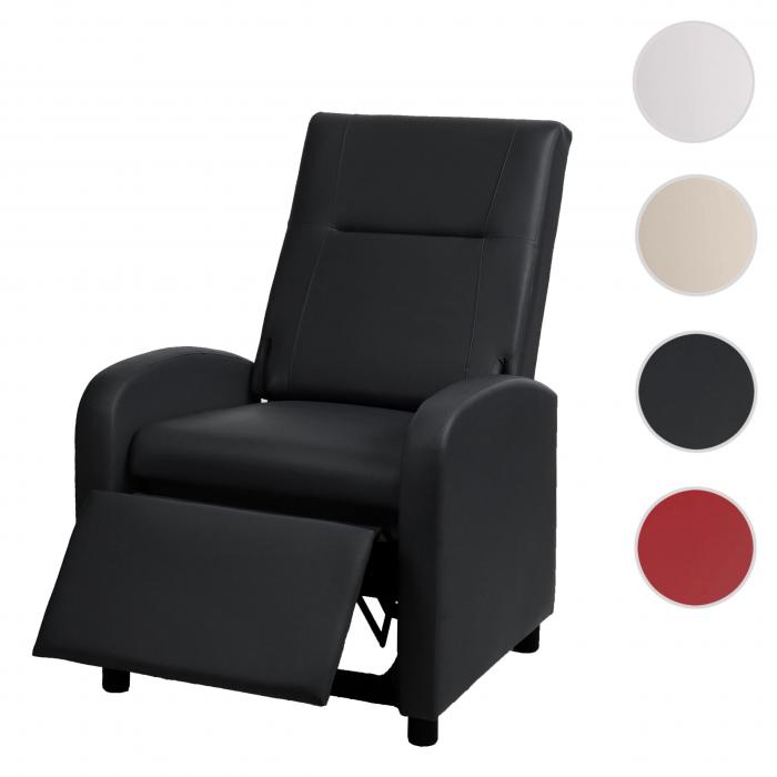 Fernsehsessel HWC-H18, Relaxsessel Liege Sessel, Kunstleder klappbar 99x70x75cm ~ schwarz