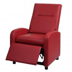 B-Ware ( Gestell verbogen SK2) |Fernsehsessel HWC-H18, Relaxsessel Liege Sessel, Kunstleder klappbar 99x70x75cm ~ rot