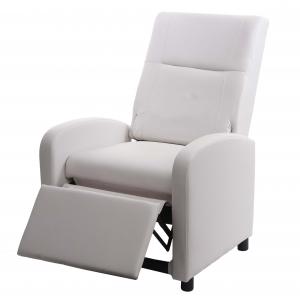 Fernsehsessel HWC-H18, Relaxsessel Liege Sessel, Kunstleder klappbar 99x70x75cm ~ weiß