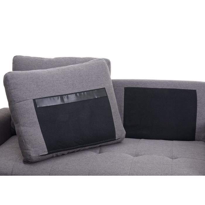 3er Sofa HWC-H23, Loungesofa Dreisitzer Couch, Stecksystem Staufach ~ Stoff/Textil, grau
