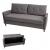 3er Sofa HWC-H23, Loungesofa Dreisitzer Couch, Stecksystem Staufach ~ Stoff/Textil, grau