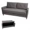 3er Sofa HWC-H23, Loungesofa Dreisitzer Couch, Stecksystem Staufach ~ Stoff/Textil, grau