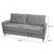 3er Sofa HWC-H23, Loungesofa Dreisitzer Couch, Stecksystem Staufach ~ Stoff/Textil, grau