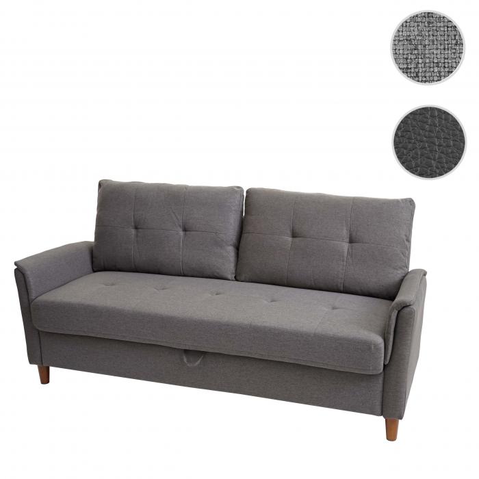 3er Sofa HWC-H23, Loungesofa Dreisitzer Couch, Stecksystem Staufach ~ Stoff/Textil, grau