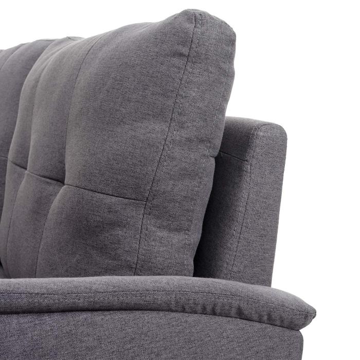 3er Sofa HWC-H23, Loungesofa Dreisitzer Couch, Stecksystem Staufach ~ Stoff/Textil, grau