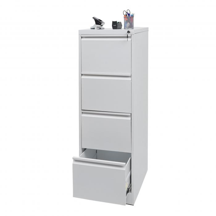 Hngeregisterschrank HWC-H16, Aktenschrank Broschrank Stahlschrank, Format Legal + A4 abschliebar 134x46x62cm ~ wei