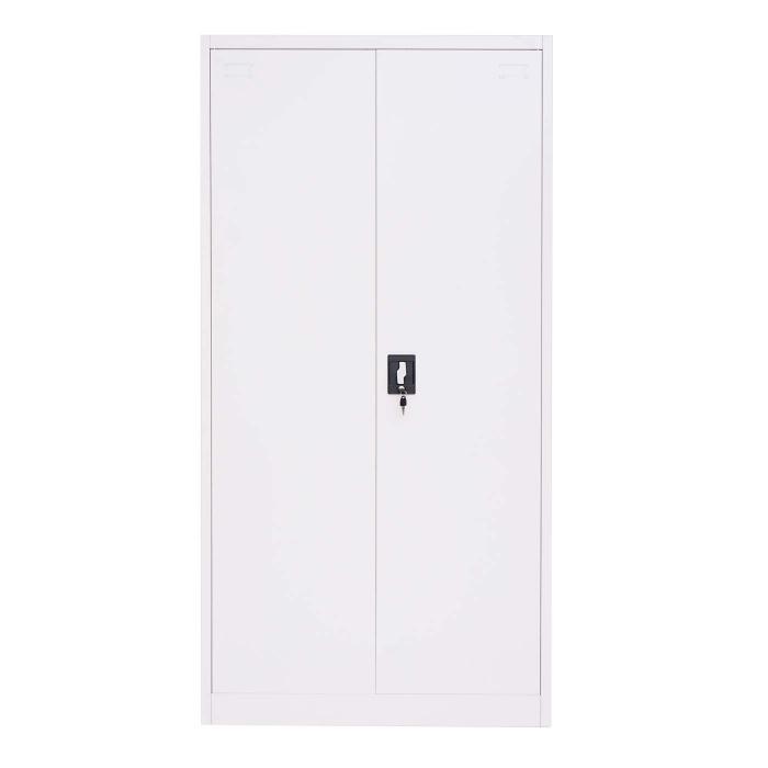 Retourenware | Aktenschrank HWC-H17, Stahlschrank Broschrank Schrank, 2 Tren abschliebar Metall ~ 185x90x40cm wei