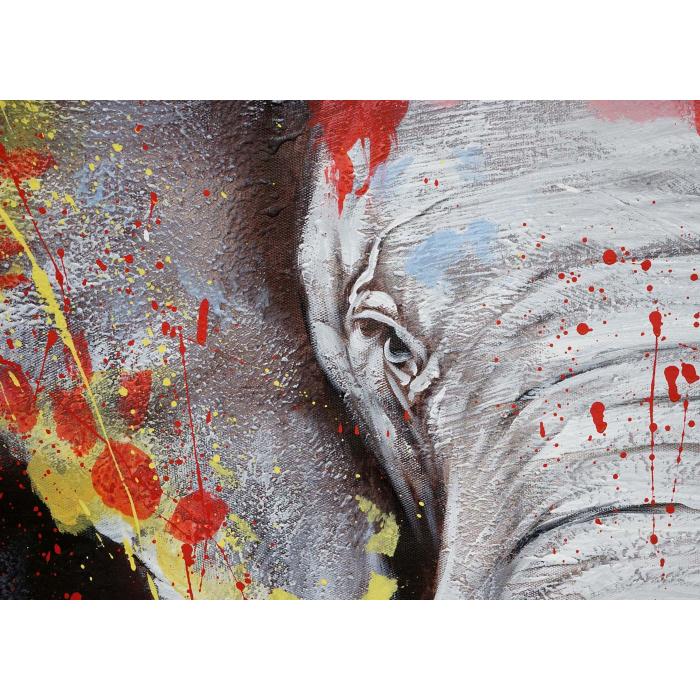 Ölgemälde Elefant HWC-H25, Leinwandbild Wandgemälde Gemälde, handgemaltes XL Wandbild ~ 180x120cm