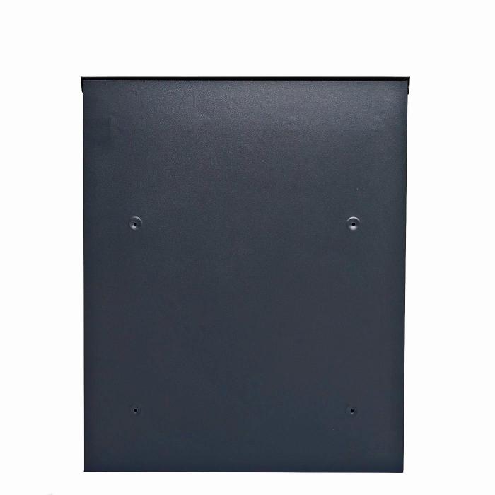 B-Ware (Klappe locker SK3) | XXL Briefkasten HWC-H26, Firmenbriefkasten, abschliebar 52x44x25cm ~ schwarz-Edelstahl
