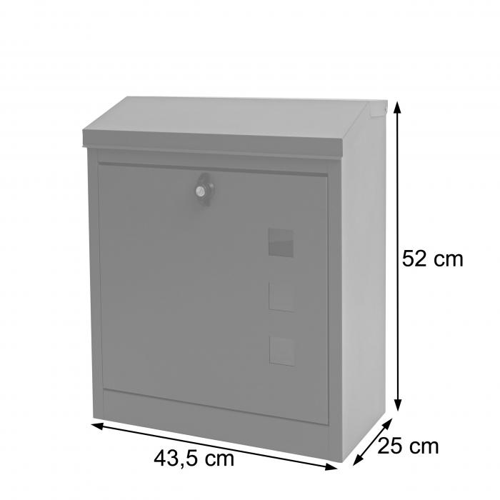 B-Ware (Klappe locker SK3) | XXL Briefkasten HWC-H26, Firmenbriefkasten, abschliebar 52x44x25cm ~ schwarz-Edelstahl