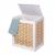 Wäschekorb HWC-G37, Wäschesammler Wäschesortierer Wäschebox, Massiv-Holz Shabby-Look Geflecht 61x51x35cm ~ weiß