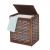 Wäschekorb HWC-G37, Wäschesammler Wäschesortierer Wäschebox, Massiv-Holz Shabby-Look Geflecht 61x51x35cm ~ braun