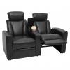 2er Kinosessel HWC-H30, Relaxsessel Fernsehsessel Zweisitzer Sofa, Staufach Soft Touch Kunstleder ~ schwarz