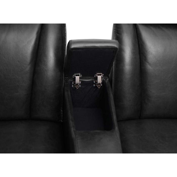 2er Kinosessel HWC-H30, Relaxsessel Fernsehsessel Zweisitzer Sofa, Staufach Soft Touch Kunstleder ~ schwarz