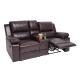 2er Kinosessel HWC-H29, Relaxsessel Fernsehsessel Zweisitzer Sofa, Liegefunktion Soft Touch Kunstleder ~ braun