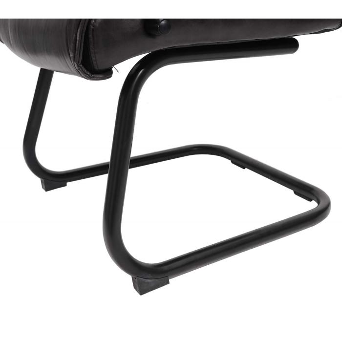 B-Ware (Leder wellig SK3) | Konferenzstuhl HWC-H31, Esszimmerstuhl Stuhl Wildleder-Optik Metall MVG ~ Kunstleder schwarz