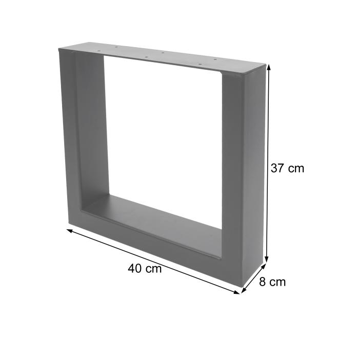 2er-Set Tischbein HWC-H33, fr Couchtisch Sitzbank Tischgestell Tischkufe, Industrial 37x40cm ~ schwarz