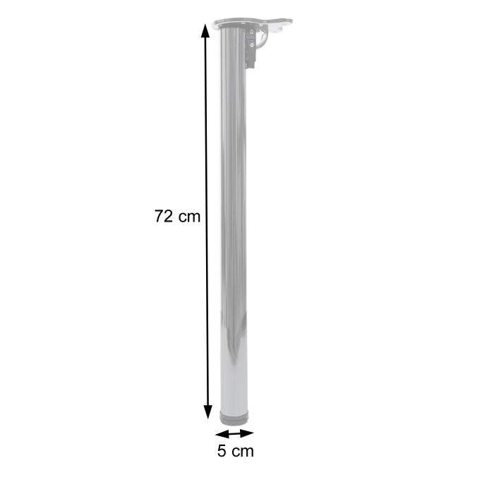 4er-Set Tischbein HWC-H34, fr Schreibtisch Esstischfu Tischgestell, klappbar 72cm ~ Edelstahl-Optik