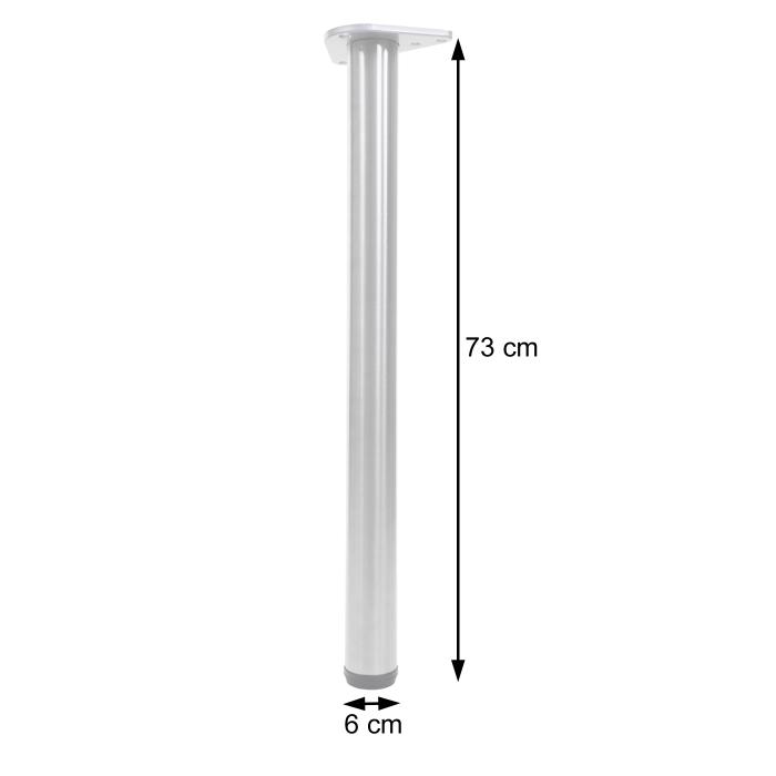 4er-Set Tischbein HWC-H36, fr Schreibtisch Esstischfu Tischgestell, 73cm Edelstahl-Optik