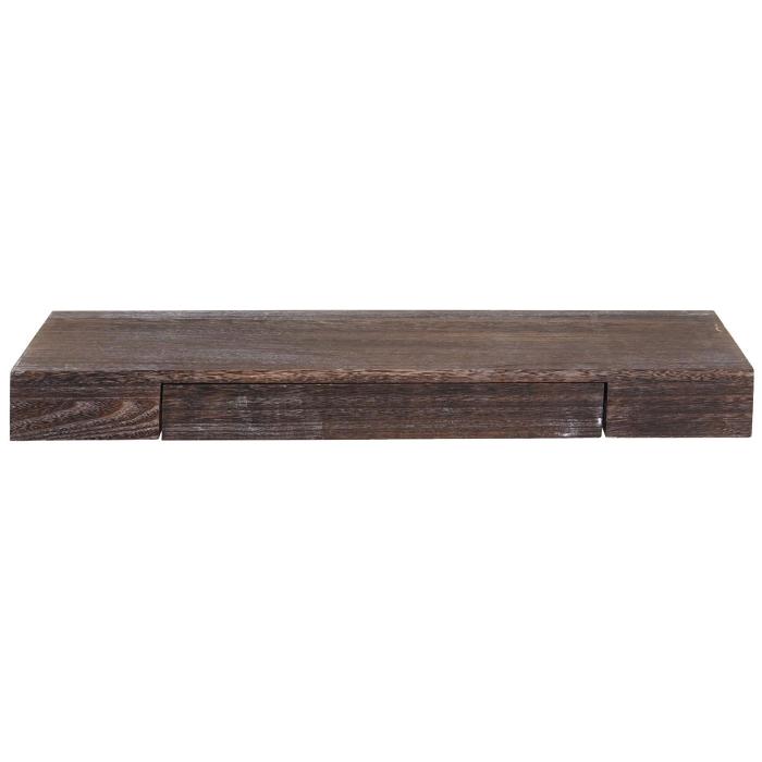 Wandregal HWC-H37, Schweberegal Wandboard Hngeregal Regal, Schublade Massiv-Holz 8x80x25cm ~ braun, shabby