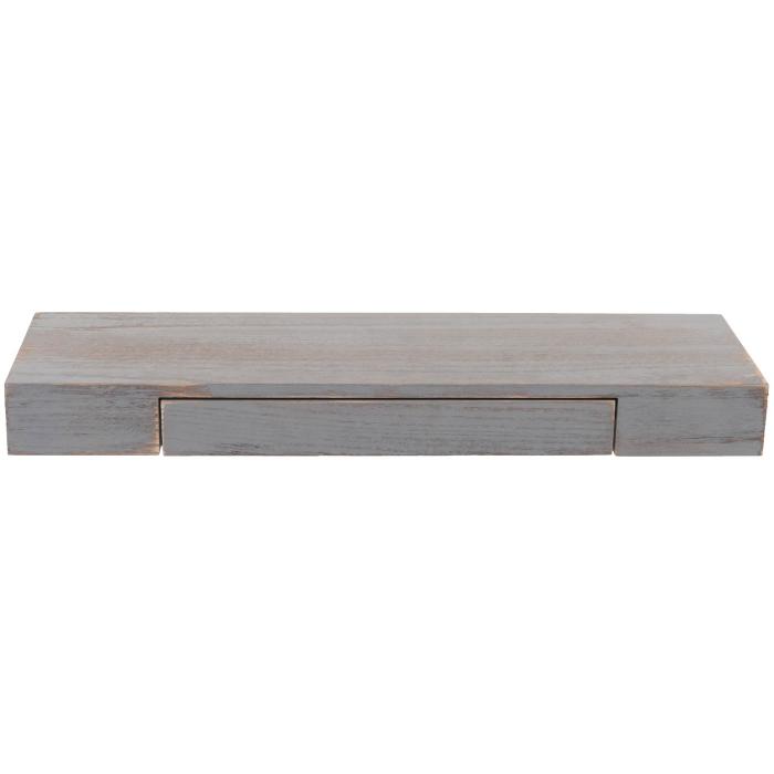 Wandregal HWC-H37, Schweberegal Wandboard Hngeregal Regal, Schublade Massiv-Holz 8x80x25cm ~ grau, shabby