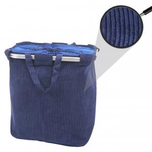 Wschesammler HWC-C34, Laundry Wschekorb Wschebehlter mit Kordelzug, 2 Fcher Henkel 54x52x32cm 89l ~ cord blau