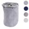 Wschesammler HWC-C34, Laundry Wschekorb Wschebox Wschesack Wschebehlter mit Netz, 55x39cm 65l ~ cord grau