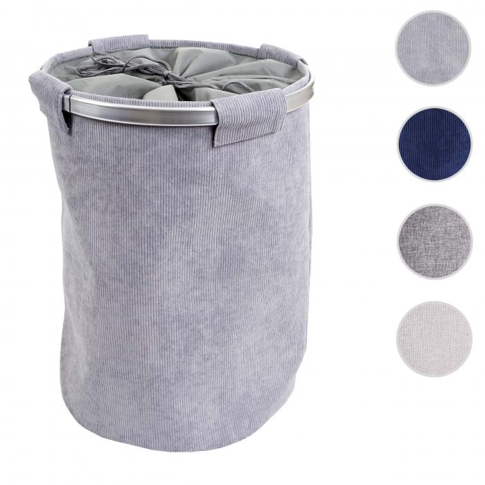 Wschesammler HWC-C34, Laundry Wschekorb Wschebox Wschesack Wschebehlter mit Netz, 55x39cm 65l ~ cord grau