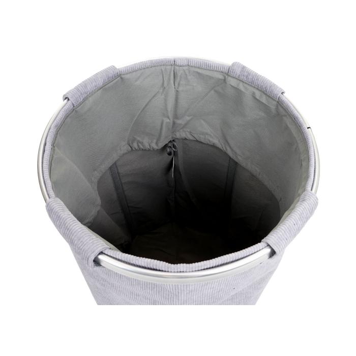 Wschesammler HWC-C34, Laundry Wschekorb Wschebox Wschesack Wschebehlter mit Netz, 55x39cm 65l ~ cord grau