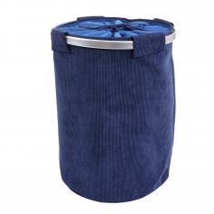 Wäschesammler HWC-C34, Laundry Wäschekorb Wäschebox Wäschesack Wäschebehälter mit Netz, 55x39cm 65l ~ cord blau
