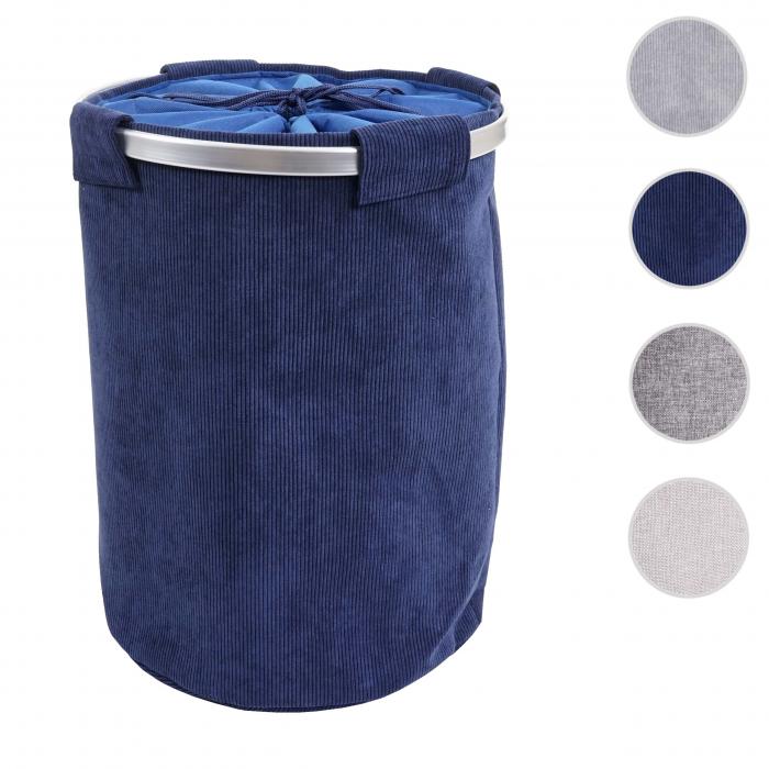 Wschesammler HWC-C34, Laundry Wschekorb Wschebox Wschesack Wschebehlter mit Netz, 55x39cm 65l ~ cord blau