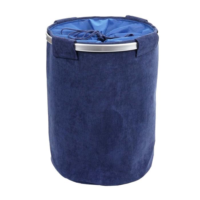 Wschesammler HWC-C34, Laundry Wschekorb Wschebox Wschesack Wschebehlter mit Netz, 55x39cm 65l ~ cord blau