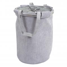 Wäschesammler HWC-C34, Laundry Wäschekorb Wäschesack Wäschebehälter mit Kordelzug, Henkel 55x39cm 65l ~ cord grau